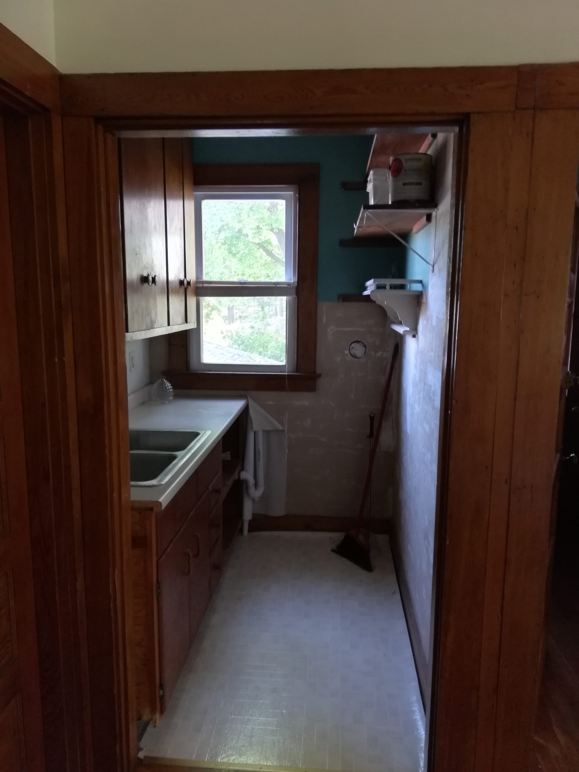 our pantry floor before tiling