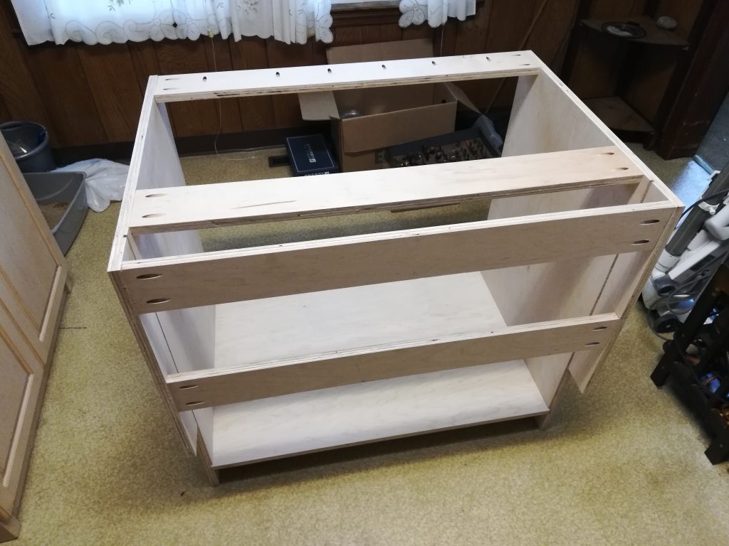 building kitchen cabinets, cabinet box completed
