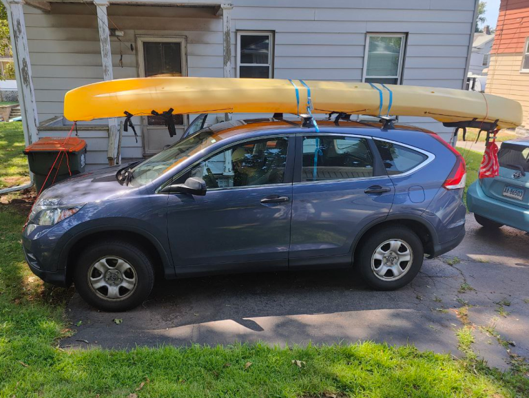 How we tie down our kayak for secure transport