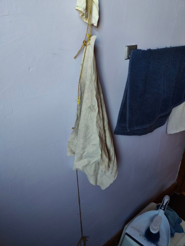 white green cloth after using