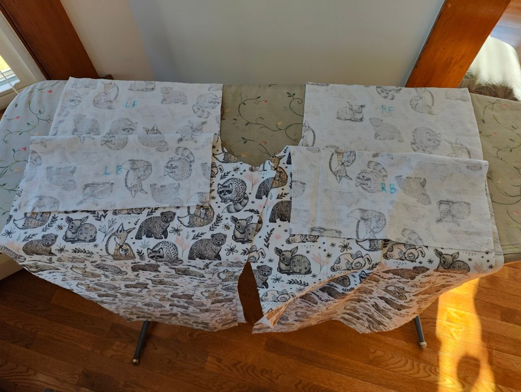 pattern pieces labeled