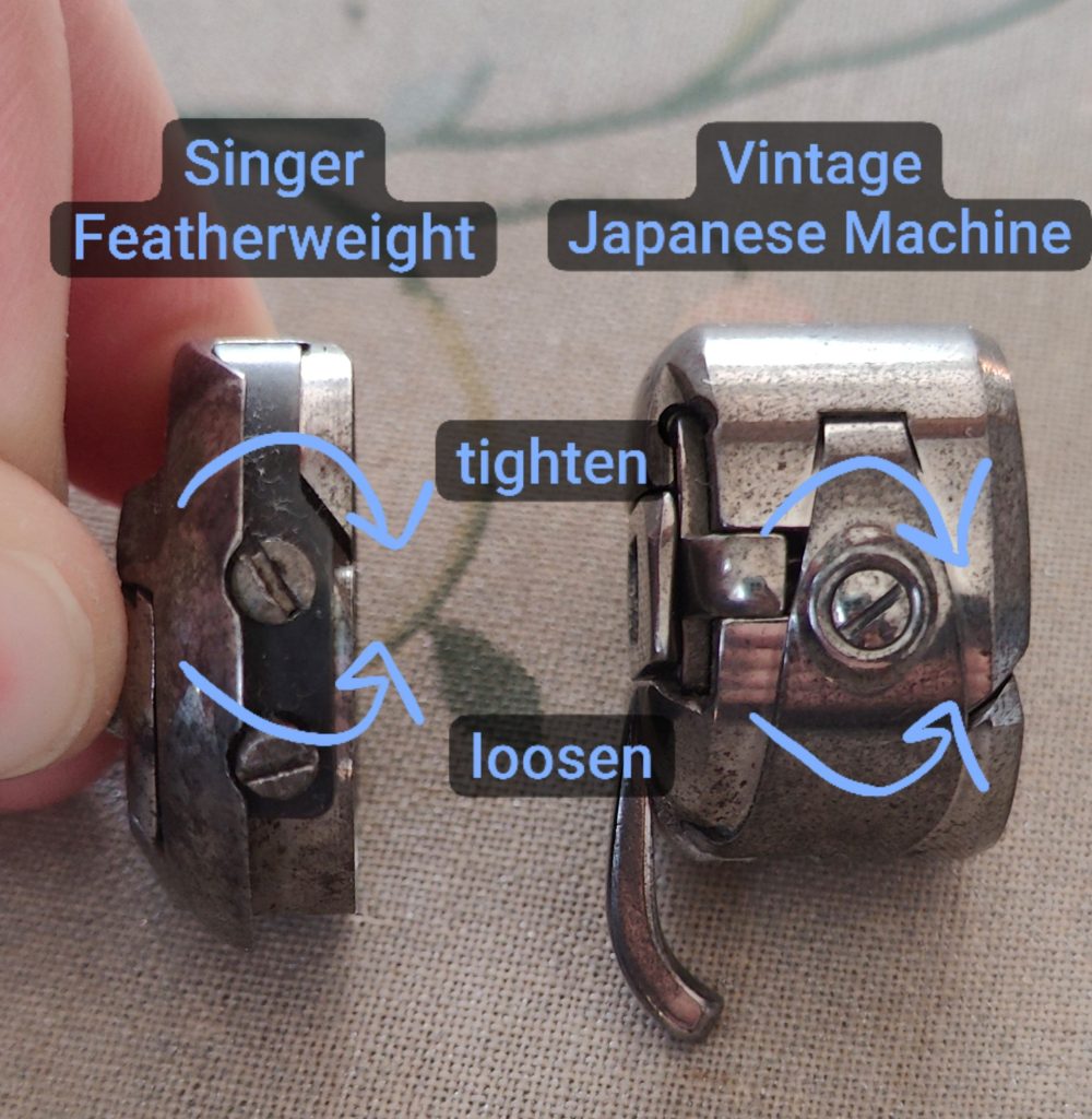 vintage bobbin cases how to adjust tension