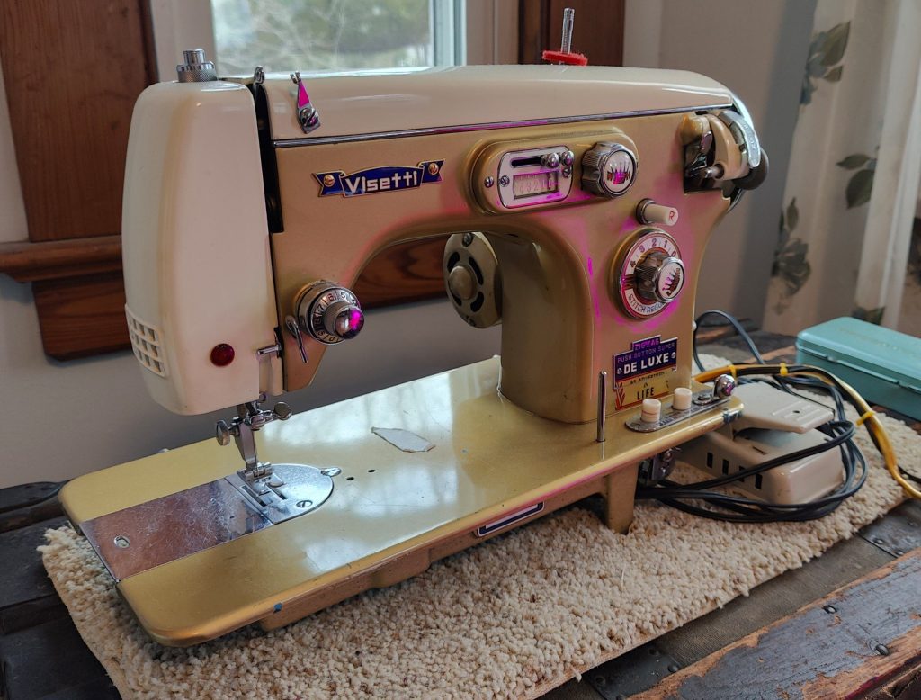 a japanese-made vintage sewing machine