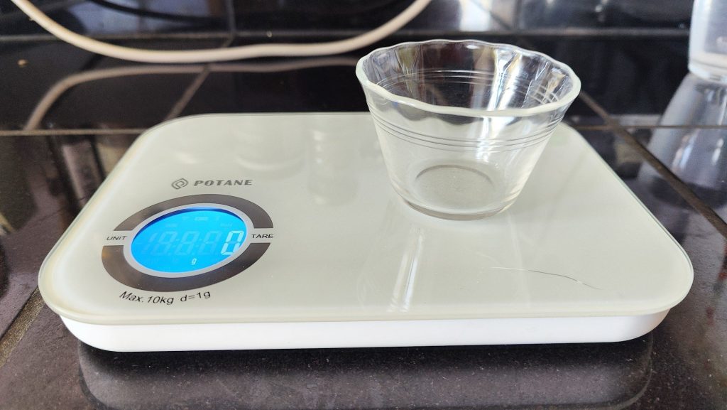 cup and scale for making keto electrolyte powder mix